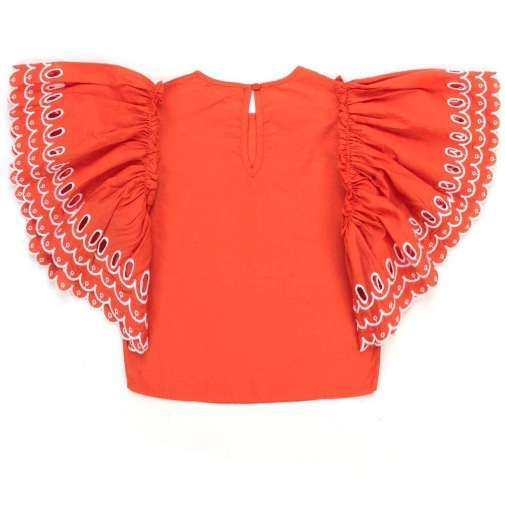 NWT Stella McCartney Kids Girls' Scalloped Organic Cotton Top.  Size 14 - Picture 2 of 9